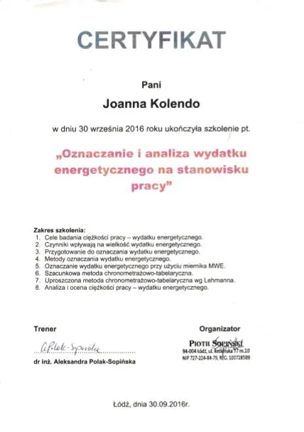 wydatek energetyczny